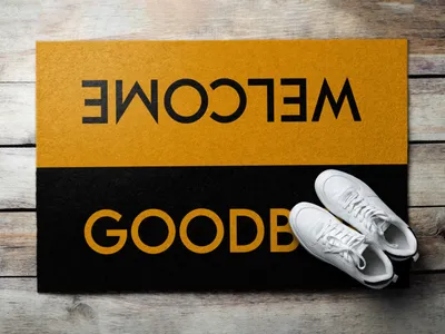 Produktbild von Fußmatte Aussen - Schuhmatte Haustür- Schmutzfangmatte Türvorleger - Outdoor Teppich Schmutzfänger - 90x60 cm - Willkommen auf Wiedersehen