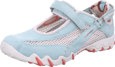 Produktbild von Allrounder By Mephisto Niro Leder/Textil, Giada, Damen Ballerina Wechselfußbett - Damenschuhe Slipper / Trotteur, Blau, leder/textil (mesh)