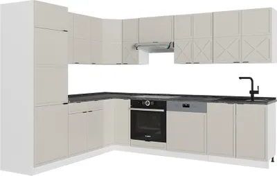 Produktbild von Eckküche Vicco Fame-Line GrauBeige/Weiß 287 x 60 cm , AP Anthrazit, Model 50534