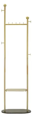 Produktbild von Kleiderständer aus goldenem Metall mit Marmorbasis CM 48X30X178