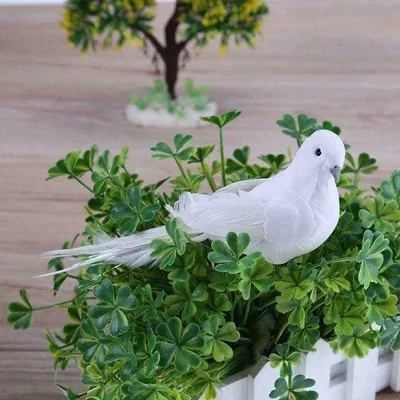 Produktbild von Kunstduiven, schuimveren, witte vogels, magnetische vogel, ambachtelijke vogel, 2-teilig, Hausdekoration, Hochzeitsdekoration