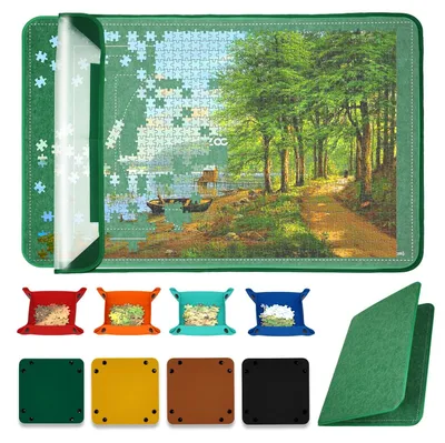 Immagine prodotto di Omgoods - Tavolo pieghevole per puzzle da 1500 pezzi, con contenitori per la suddivisione