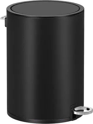 Produktbild von Stahl-Mülleimer für das Badezimmer mit Fußpedal und leisem Schließmechanismus 3 L Schwarz