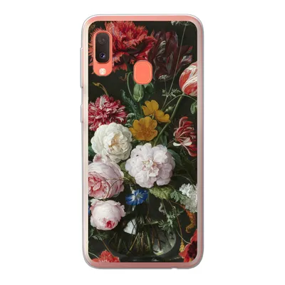 Produktbild von MuchoWow® Handyhülle Schutzhülle Hülle für Samsung Galaxy A20e Stilleben mit Blumen in einer Glasvase - Gemälde von Jan Davidsz. de Heem Silikon Softcase Handy Hülle - Abdeckung