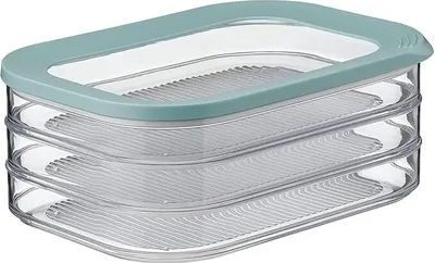 Produktbild von Mepal | Vorratsbehälter Wurstwaren Modula 3-lagig | Kühlschrank - Vorratsbox mit Deckel | Geeignet zur Aufbewahrung von Fleischprodukten | Vorratsboxen | 3x 550 ml - Nordic Green