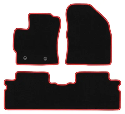 Productafbeelding van Velours automatten voor Toyota Verso 2009-2013 (MPV) – 3-delig, zwart/rood, op maat – Wielganizator CARLUX