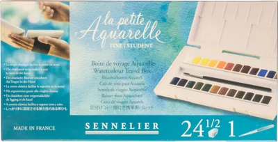 Produktbild von Sennelier La Petite Reise Set - 24 halbe Aquarell Näpfchen + 1 Pinsel N131681.00
