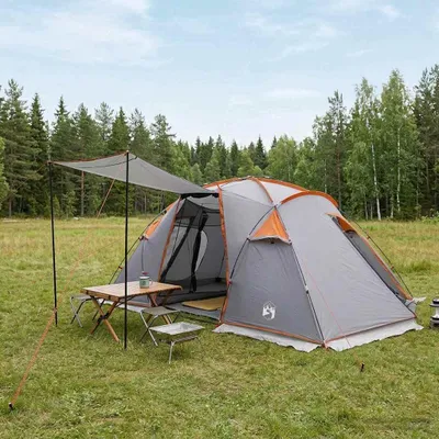 Produktbild von Möbel Tunnelzelt Grau und Orange 520 x 260 x 175 cm - Campingzelte CC2079