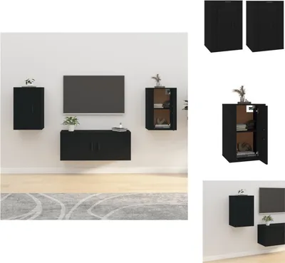 Obrázek produktu pro vidaXL TV nástěnné skříňky 2 ks černé 40x34,5x60 cm - TV nábytek