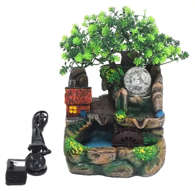 Obrázok produktu pre Stolová fontána, skalka, rozmery 18,5 x 14,2 x 20 cm, rozmery výrobku 27 x 20 x 16 cm, približná hmotnosť 1,765 kg, materiál: živica, ideálne do interiéru