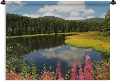 Produktbild von MuchoWow® Wandteppich Wandbehang Schwarzwald in Deutschland mit blauem Himmel und Wolken 60x45 cm Tapisserie Dekoration Wandtuch - Das Schlafzimmer