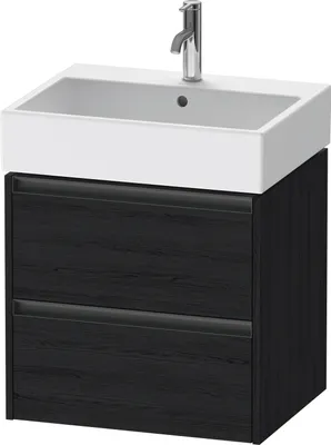 Produktbild von Duravit Ketho.2 Wastafelonderkast 58,4x46x54,9 cm Mat Eiken (zwart)