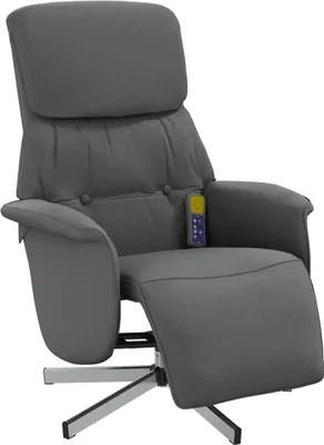 Produktbild von vidaXL Massagesessel mit Fußteil Dunkelgrau Stoff