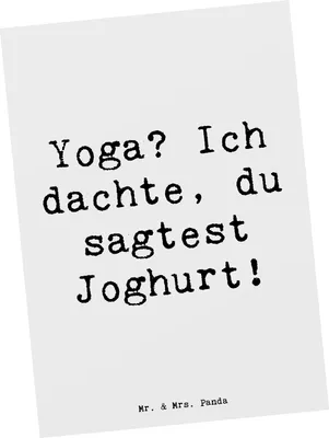 Produktbild von Mr. & Mrs. Panda Postkarte Spruch Yoga Humor - Weiß - Geschenk, bildkarte, Asana, Postkarten, Selbsterkenntnis, Sportler, Fitness, Ansichtskarten, Teamsport, Grußkarte