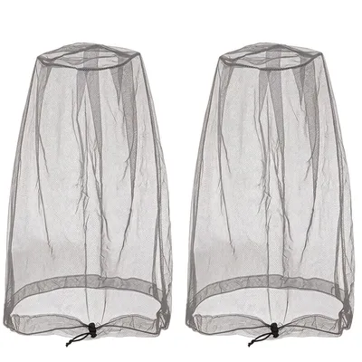 Produktbild von 2er-Set atmungsaktive Moskito-Kopfnets, mit Tasche, leichter Insektenschutz für Angeln, Wandern, Camping, Bienenschutz und Outdoor-Aktivitäten