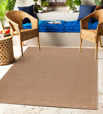 Produktbild von In& Outdoor Teppich Wetterfest Modern Design Natur für Küche Balkon Terrasse Garten auch Wohnzimmer Teppich, Größe: 80 x 150 cm, Farbe: Beige-2