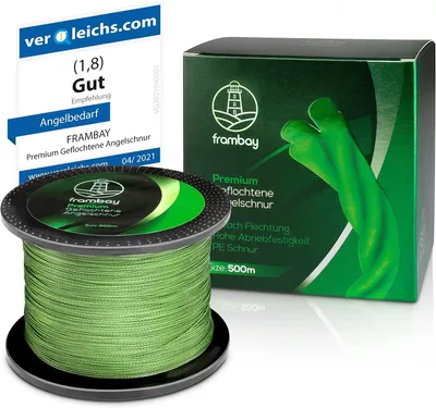 Produktbild von Frambay Geflochtene Angelschnur mit starker 4-Fach Flechtung Angelsehne 0,33mm 150m