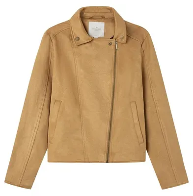 Produktbild von SPRINGFIELD Damen Fake Suede Biker Jacket with Front and Zipper Pockets, No Lini