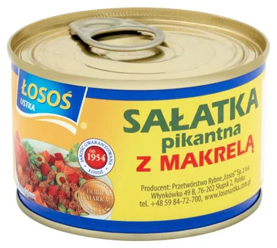 Zdjęcie produktu dla Sałatka pikantna z makrelą. Łosoś Ustka 0,17 kg