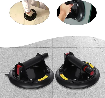 Image de 2 pièces 8" ventouse à vide lève-verre avec pompe à main ventouse à verre ventouse à vide lève-plaque industriel pour surfaces plates et lisses capacité de charge