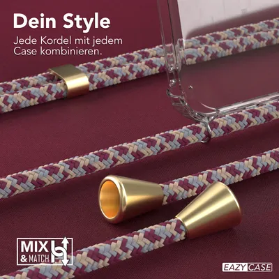 Produktbild von EAZY CASE Handykette kompatibel mit Honor 20, Handyhülle mit Umhängeband, Handykordel, Schutzhülle Clear, Band in Rot