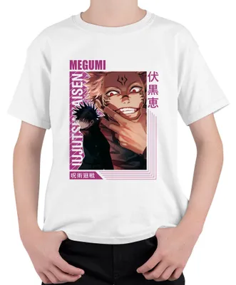Obrázek produktu pro Jujutsu Kaisen Sukuna Megumi Anime Aesthetics Gloomy Gift Uni dětské tričko, bílá, 116