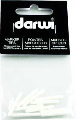 Zdjęcie produktu dla Darwi Replacement Tips For Tex Fabric Glitter Marker Końcówki zamienne White 10 szt.