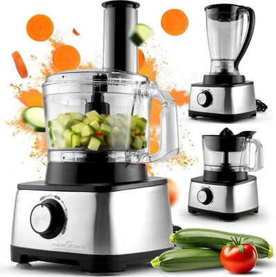 Produktbild von ProfiCook® 3in1 Küchenmaschine | Mixer, Küchenmaschine und Entsafter 1200W zum schneiden, raspeln kneten Nachfüllöffnung stufenlose Geschwindigkeit