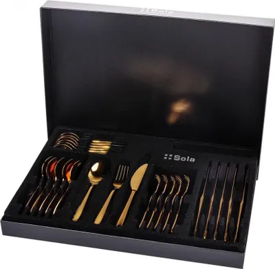 Obrázek produktu pro 24dílná kuchyňská souprava Montréal Gold pro 6 osob z nerezové oceli