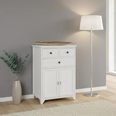 Produktbild von Kommode Schrank Regal Sideboard Badschrank Shabby Chic weiß Holz Beistellschrank