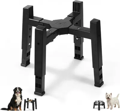Imagen del producto de Comedero ajustable para perros medianos, de acero inoxidable, con una altura de 18,5 a 25,9 cm y un ancho de 20 a 30 cm