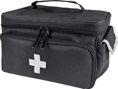 Produktbild von Erste-Hilfe-Tasche mit großer Kapazität und mehreren Fächern für Schule, Reisen, Camping und Zuhause - schwarz