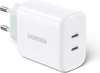 Immagine prodotto di UGREEN Caricatore da parete USB-C+USB-C 40W PD (20W+20W) EU Bianco