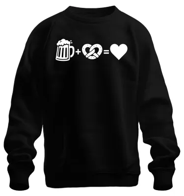 Immagine prodotto di Birra, Bretzel, Cuore, , Wiesn, Camicia tradizionale, Pantaloni di pelle, Felpa, Maglione, Nero, Taglia M