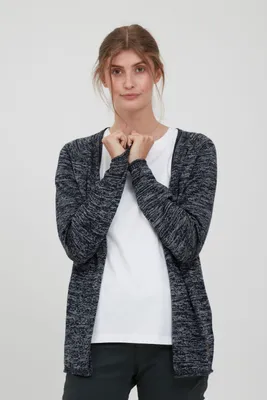 Produktbild von OXMO OXDanila Damen Strickjacke Feinstrick Cardigan Strickcardigan mit offenem V-Ausschnitt