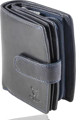 Produktbild von Damen Geldbörse Mittelgroß aus Echtleder mit RFID Schutz, Elegantes Portemonnaie mit vielen Kartenfächern, Münzfach, Geschenkbox, ideal  für Frauen