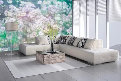 Produktbild von Vlies Fototapete BLUMENWIESE 375 x 250 cm (inkl. Kleister) - Vlies Tapete, Wandtapete, Wandbilder - Tapete für Wohnzimmer Schlafzimmer, Büro, Küche - Montagefertig