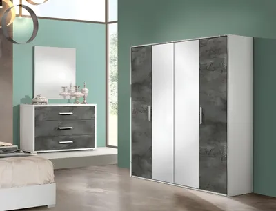 Obrázek produktu pro Šatní skříň 4 dveře šatní skříň moderní šatní skříně dřevo ložnice