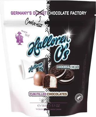 Produktbild von Halloren O's Cookies & Cream 144g