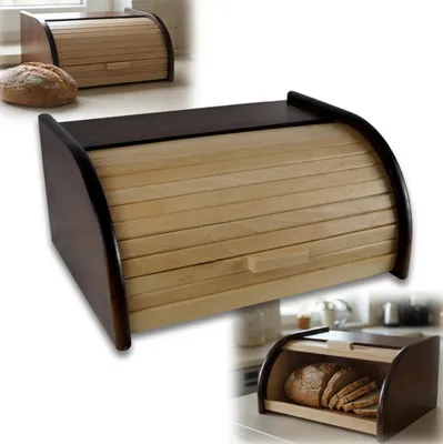 Produktbild von Großer Holz-Brotkasten zweifarbig JR 40x29x18cm – Brotkorb für Brotaufbewahrung