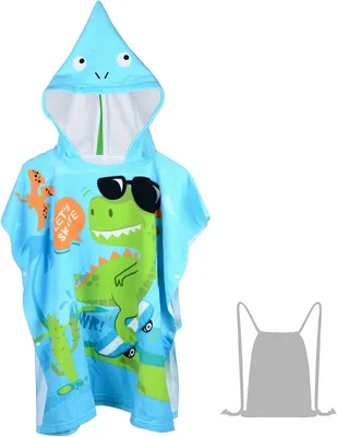 Produktbild von Babyhandtuch Kinder-Strandbadetuch mit Kapuze, Kinder-Poncho-Handtuch, Schwimmhandtuch, Mikrofaser, ultraweicher und extra großer Bademantel für Mädch