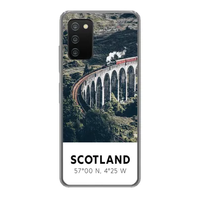 Produktbild von MuchoWow® Handyhülle Schutzhülle Hülle für Samsung Galaxy A03s Schottland - Zug - Sommer - Eisenbahn Silikon Softcase Handy Hülle - Schutz