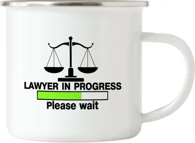 Produktbild von Lawyer In Progress Please Wait Emaille Tasse Student Lernen Lawyer Bücher Anwalt Uni Abschluss Gericht Jura