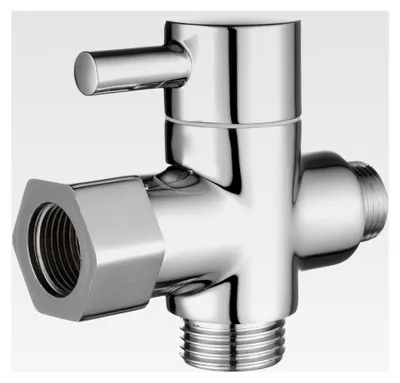 Produktbild von 3-Wege-Ventil Messing Umstellventil 3-Wege 3/8" - 12/17 für WC Bidet Chrom