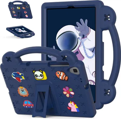 Produktbild von Schutzhülle für Lenovo Tab M10 FHD Plus 2nd Gen TB-X606F/Tab M10 HD 2020 X306X/F/Tab K10 2021 TB-X6C6F/L/X Niedliche Hülle für Kinder, Griff Ständer Dunkelblau