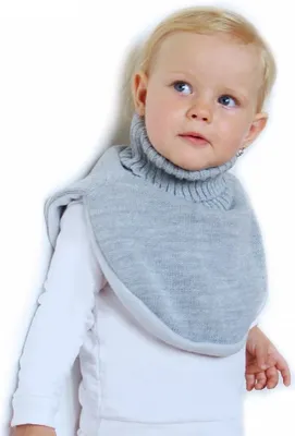 Produktbild von GKA Baby Kinder Strickeinsatz hellblau Schal Halswärmer 2-4 Jahre mit Fleece gefüttert