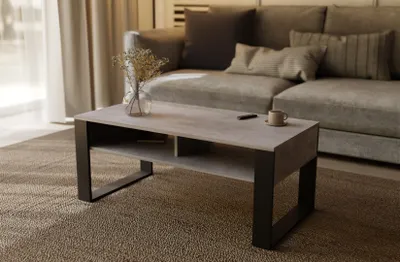 Produktbild von Meble Pitus Couchtisch ST7 90x50 cm mit Doppelablage – Beton