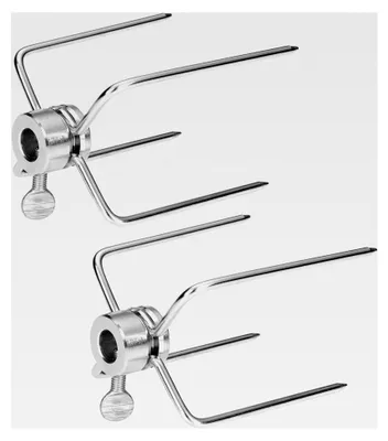 Produktbild von Edelstahl Fleischklammer für Rotisserie mit Feststellschraube (2 Stück)
