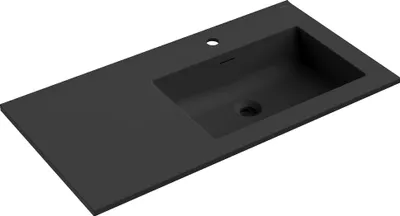 Image de Mexen Otis lavabo à encastrer à droite 91 x 46,5 cm, noir mat - 25189071P