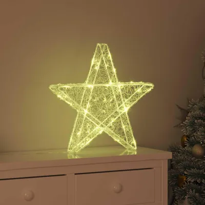 Obrázek produktu pro vidaXL 3D hvězda s 50 LED teplá bílá 55 x 53,5 x 10 cm akryl